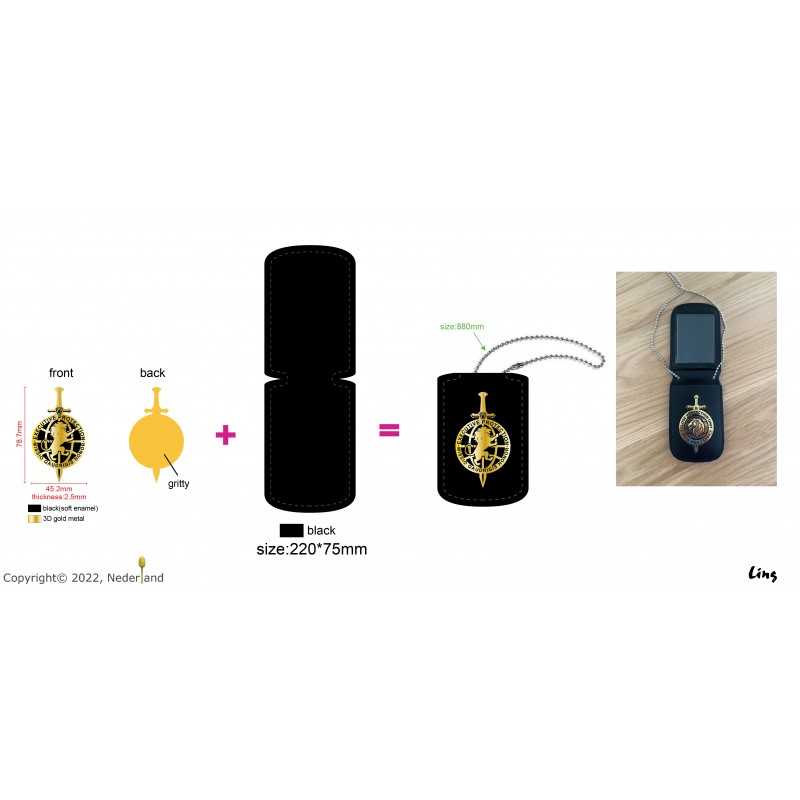 Custom-Made Police & Security Badge with Leather ID Case