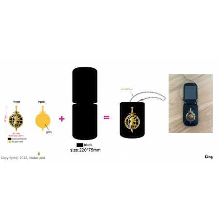 Op maat gemaakte politie- en beveiligingsbadge met leren ID-hoesje