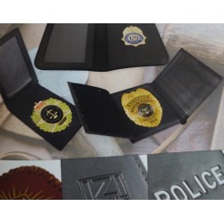Custom-Made Police & Security Badge with Leather ID Case