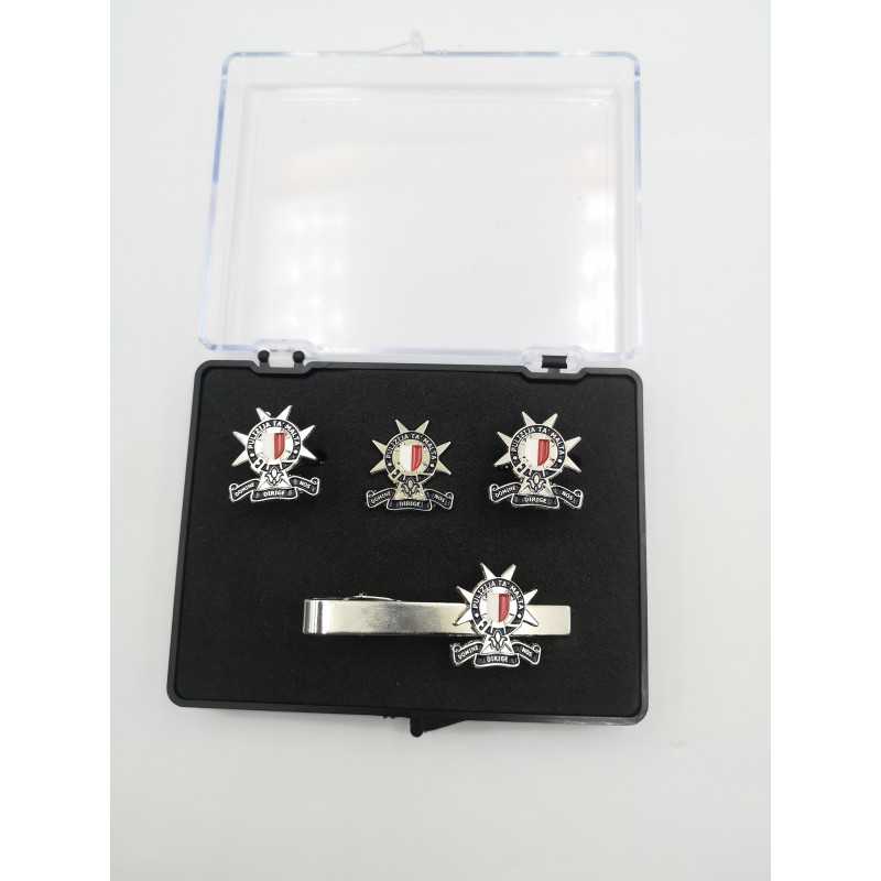 Custom Cufflinks, Tie Clip & Lapel Pin Set in Elegant Gift Box