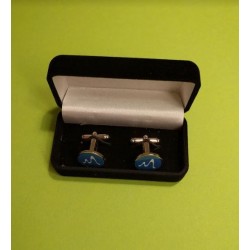 Gepersonaliseerde manchetknopen, stropdasclip en reversspeldset in elegante geschenkdoos