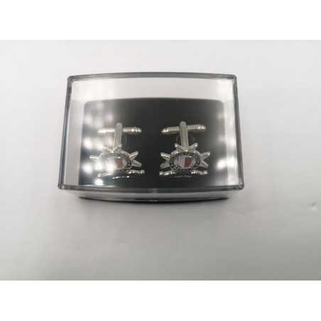 Gepersonaliseerde manchetknopen, stropdasclip en reversspeldset in elegante geschenkdoos