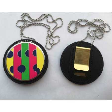 Aangepaste politiebadge met leren houder - Gepersonaliseerde wetshandhavingsmedailles