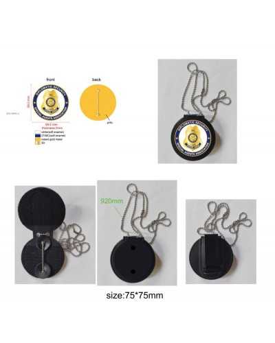 Custom Police Badge with Leather Holder – Personalized Law Enforcement Medals