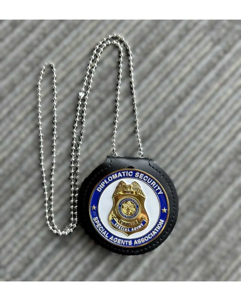 Custom Police Badge with Leather Holder – Personalized Law Enforcement Medals