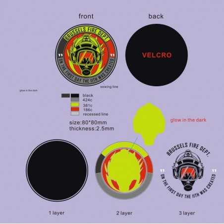 Militaire rubberen/PVC-badges, op maat gemaakt.